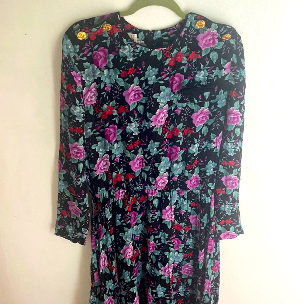 Vintage 80s floral ankle dress (16)